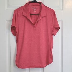 Tommy Bahama Island Zone Reddish Pink Polo Recycled Material Medium